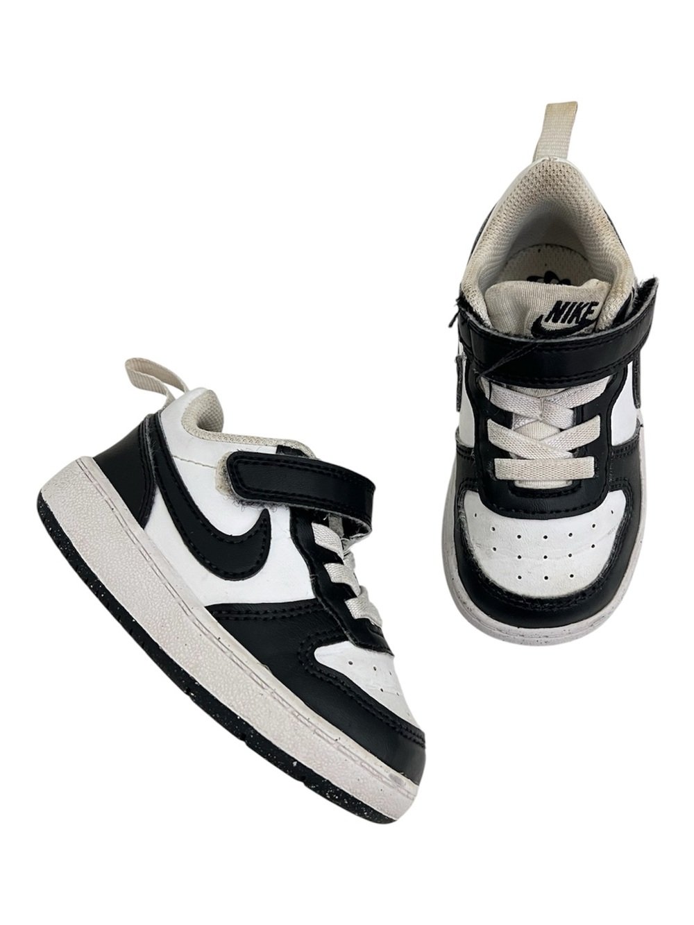 Nike Court Borough PLAY CONDITION Toddler Black & White Low-Top Sneaker Size 6C